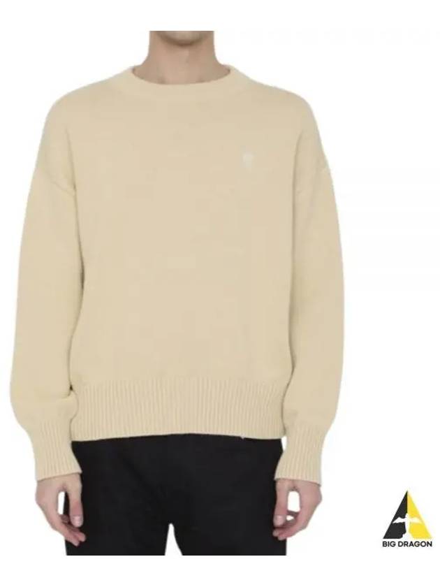 De Coeur Crewneck Knit Top Ivory - AMI - BALAAN 2