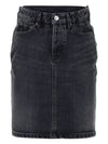 Women's Flatground Denim Skirt Dark Grey - BALENCIAGA - BALAAN.