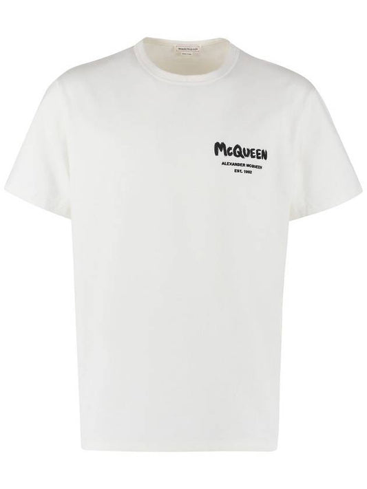 Logo Short Sleeve T-Shirt White - ALEXANDER MCQUEEN - BALAAN 1