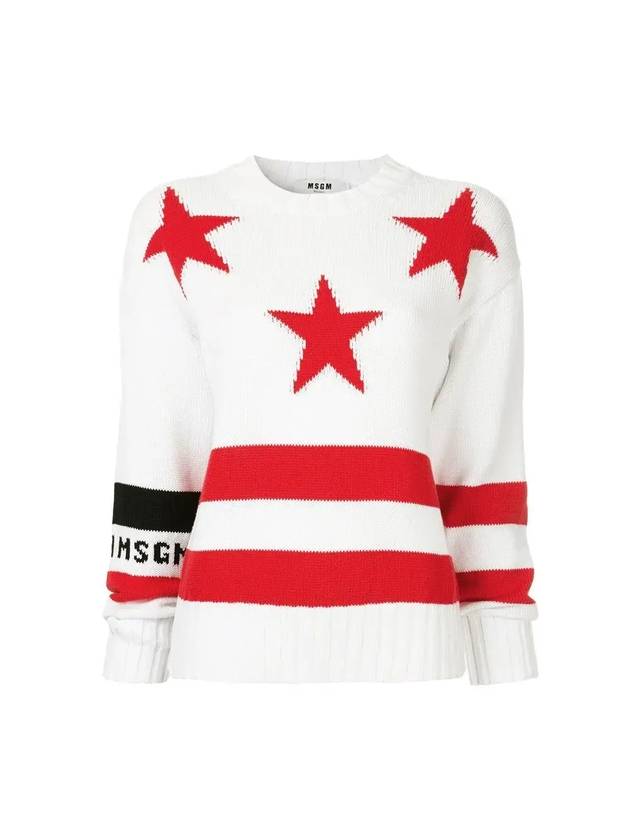 Star Striped Knit Top White - MSGM - BALAAN 1