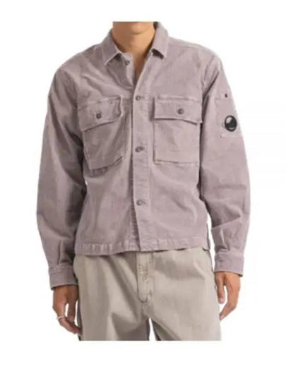 Corduroy Button Utility Shirt Jacket Purple - CP COMPANY - BALAAN 2