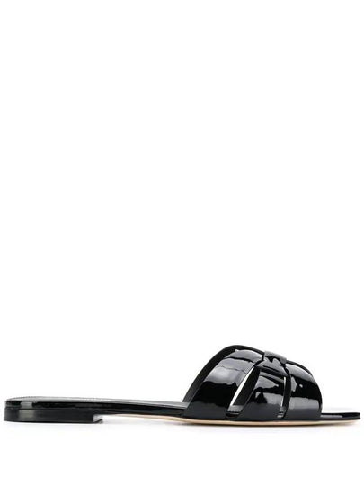 Tribute Patent Leather Mules Black - SAINT LAURENT - BALAAN 2