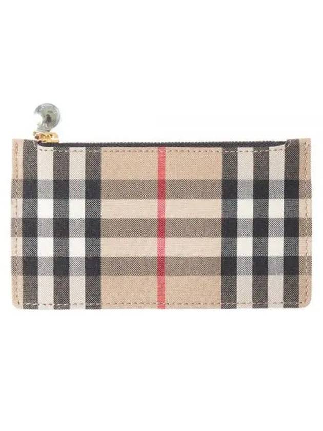 Vintage Check Zipper Card Wallet Brown - BURBERRY - BALAAN 2