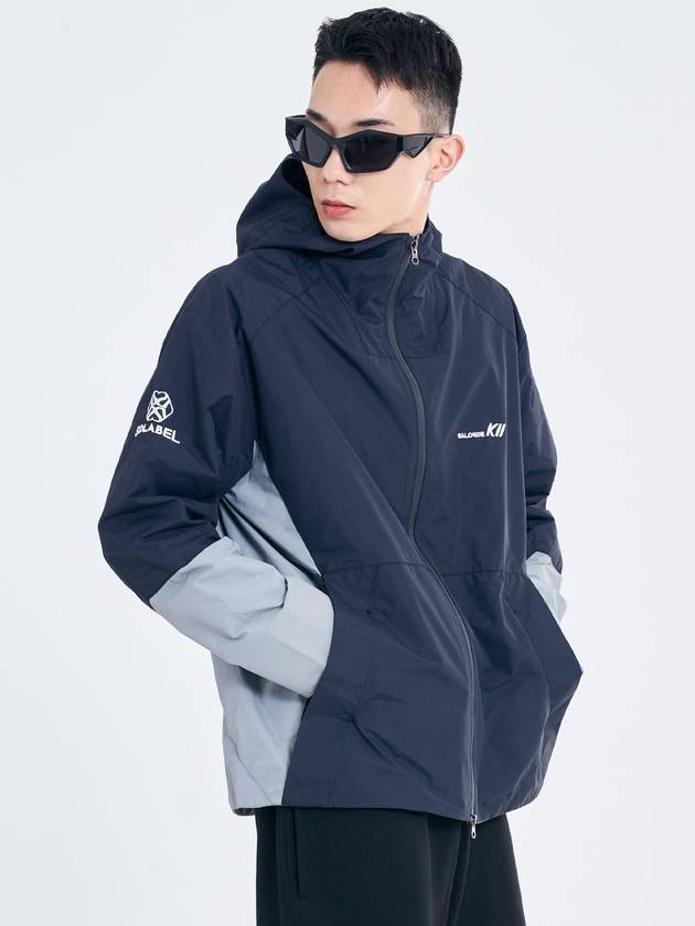 Unisex ATY Nylon Wind Shell Hooded Jumper Navy Graphite SDKIISD231115WB001 - SALONDEKII SDLABEL - BALAAN 1