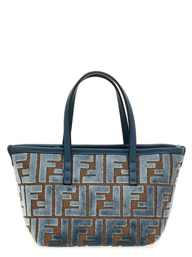 Roll FF Jacquard Velvet Tote Bag Light Blue - FENDI - BALAAN 1