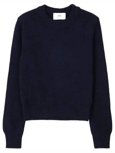 Chain stitch heart logo cashmere knit - AMI - BALAAN 1