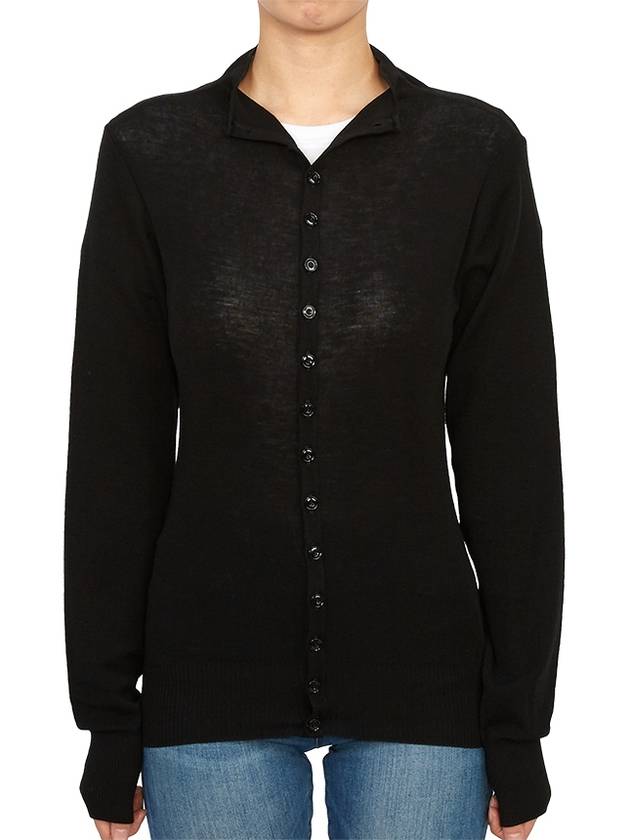 Seamless Wool Cardigan Black - LEMAIRE - BALAAN 3