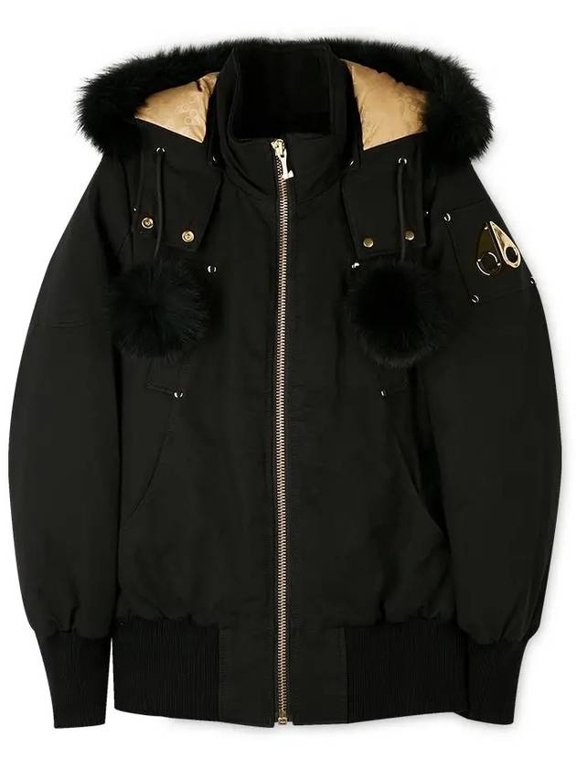 Gold Debbie Bomber Padding Black Fox Fur Black - MOOSE KNUCKLES - BALAAN 2