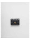 Triangle Motif Leather Half Wallet Black - PRADA - BALAAN 2