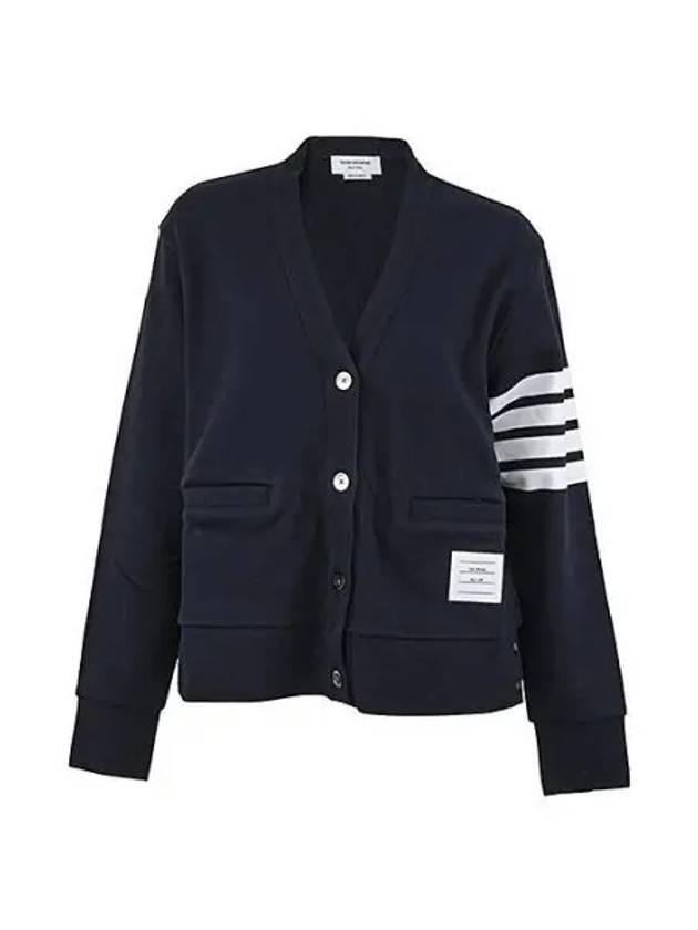 4-Bar Loopback Jersey Cardigan Navy - THOM BROWNE - BALAAN 2