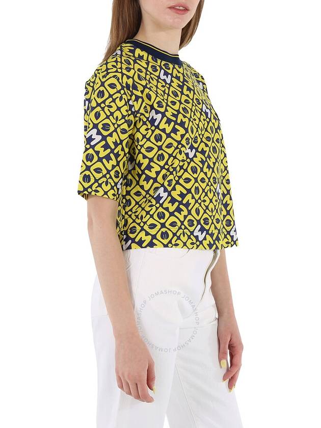 Grenoble Logo Pattern Short Sleeve T-Shirt Yellow - MONCLER - BALAAN 3