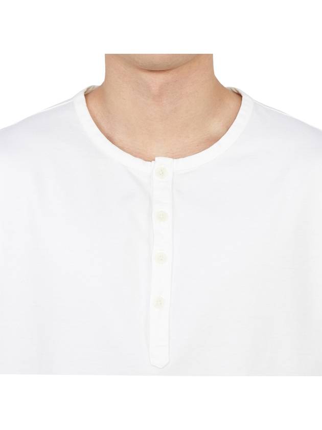 Henley Long Sleeve T-Shirt White - TEN C - BALAAN 7