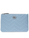 GG Marmont Quilted Clutch Bag Sky Blue - GUCCI - BALAAN 1