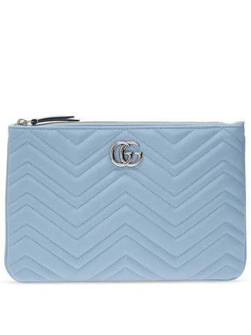 GG Marmont Quilted Clutch Bag Sky Blue - GUCCI - BALAAN 1