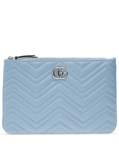 GG Marmont Quilted Clutch Bag Sky Blue - GUCCI - BALAAN 1