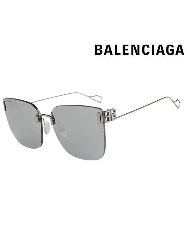 Eyewear  BB Square Frame Metal Sunglasses Grey Mirror - BALENCIAGA - BALAAN 2