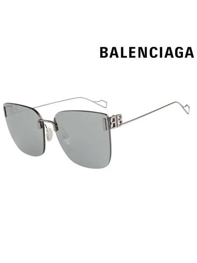 Eyewear  BB Square Frame Metal Sunglasses Grey Mirror - BALENCIAGA - BALAAN 2