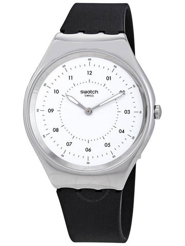 Swatch Skinnoiriron White Dial Black Rubber Unisex Watch SYXS100 - SWATCH - BALAAN 1