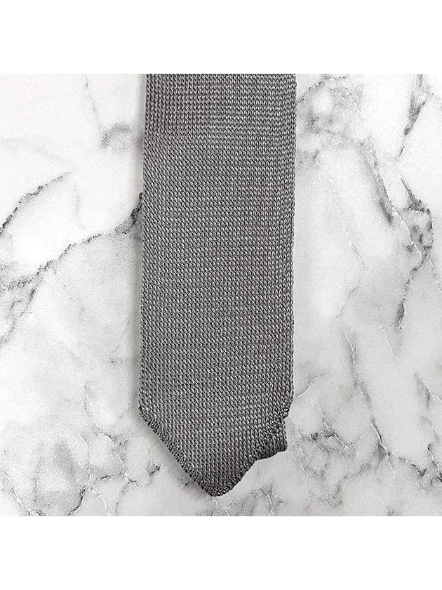 Double Face Silk Tie Grey - THOM BROWNE - BALAAN 5