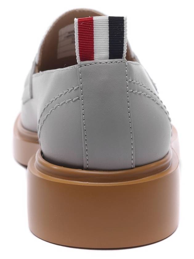 Vitello Calf Leather Penny Loafer Grey - THOM BROWNE - BALAAN 5