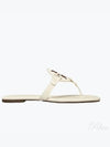 Miller Soft Leather Flip Flops White - TORY BURCH - BALAAN 2