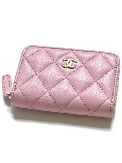 24 Years Classic Caviar Zipper Card Wallet Pink Kkeuldok AP0216 - CHANEL - BALAAN 2