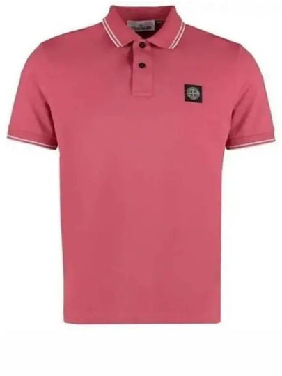 Men's Logo Patch Lining Short Sleeve Polo Shirt Cyclamen - STONE ISLAND - BALAAN 2