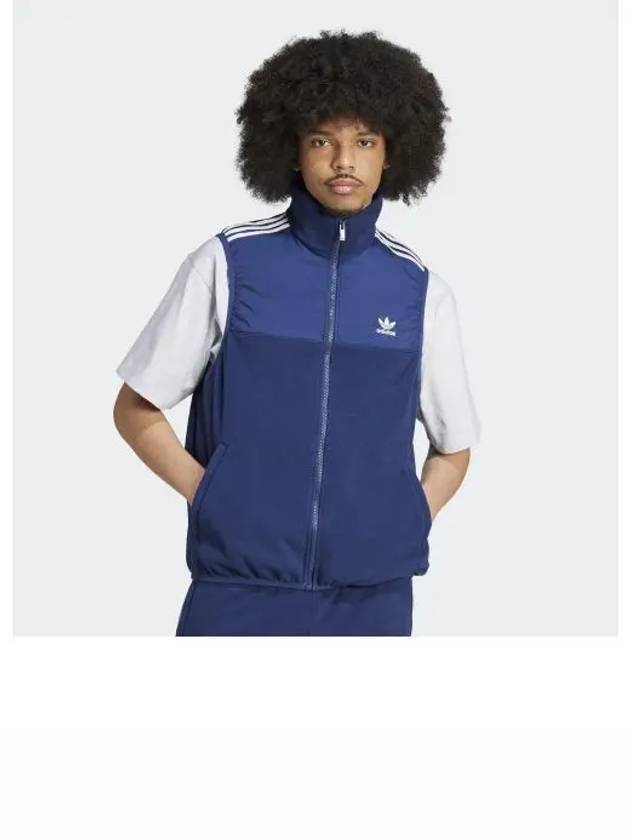 3 Stripe Fleece Vest Blue - ADIDAS - BALAAN 2