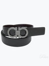 Double Gancini Reversible Leather Belt Black Auburn - SALVATORE FERRAGAMO - BALAAN 2