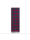 GG Tartan Check Reversible Wool Scarf Red Gray - GUCCI - BALAAN.