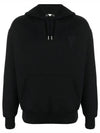 Embroidered Heart Logo Hoodie Black - AMI - BALAAN 2