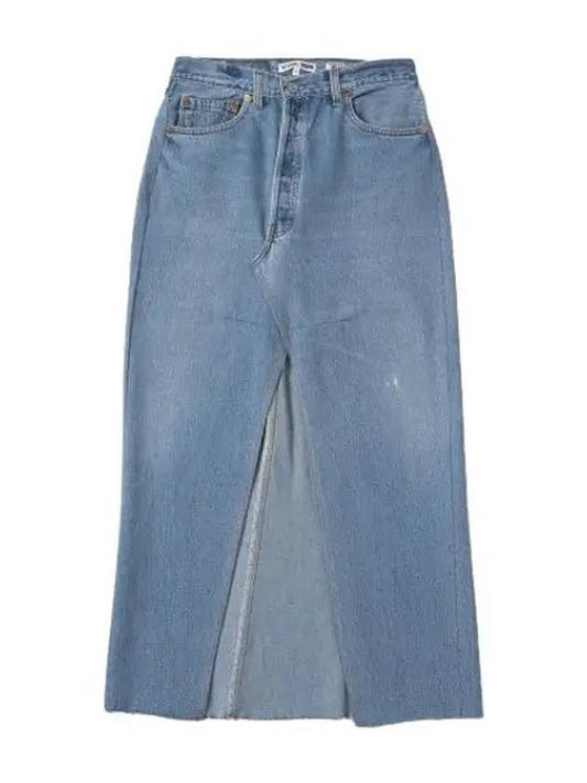 long denim skirt indigo women - RE/DONE - BALAAN 1
