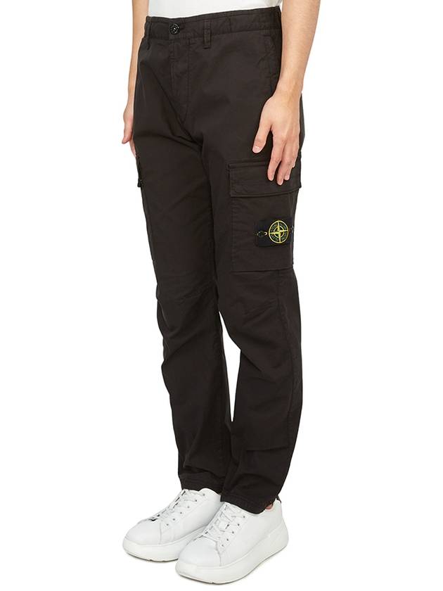 Compass Badge Gabardine Cargo Straight Pants Black - STONE ISLAND - BALAAN 3