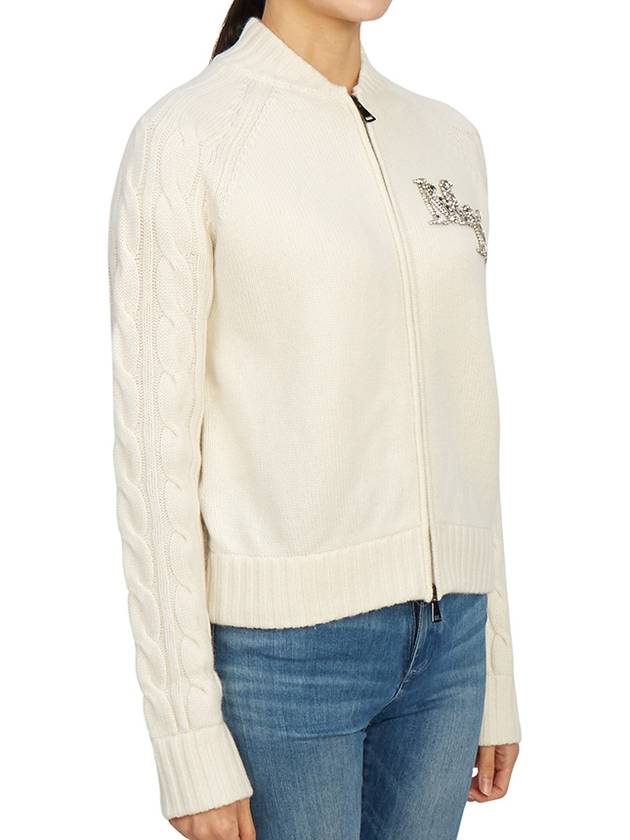 Armanda Cashmere Zip-Up Cardigan Ivory - MAX MARA - BALAAN 5