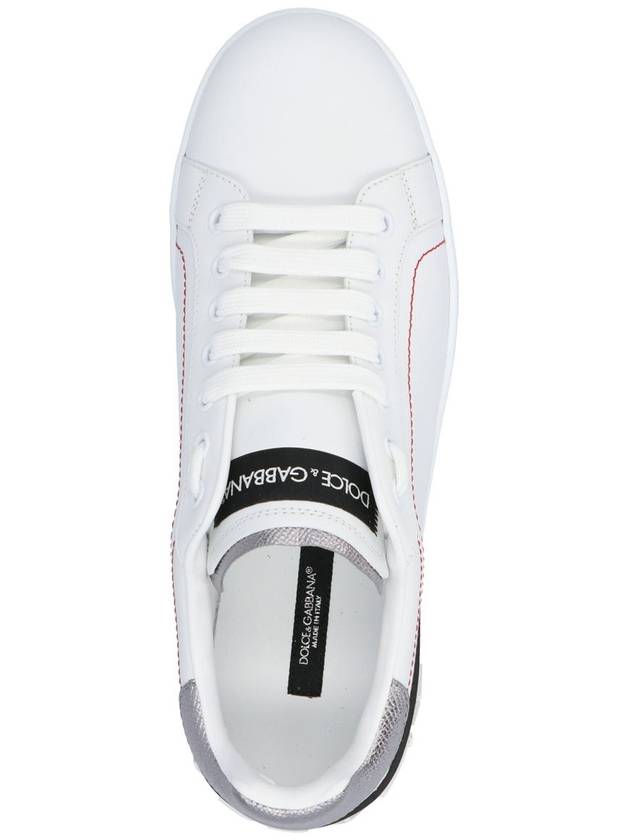 Portofino Silver Tab Low Top Sneakers White - DOLCE&GABBANA - BALAAN 4