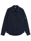 Oversized Organic Gabardine Long Sleeve Shirt Navy - CP COMPANY - BALAAN 2