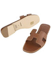 Oran Calfskin Slippers Gold Piqures Ecrues - HERMES - BALAAN 4