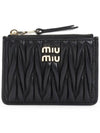 Matelasse Nappa Leather Card Wallet Black - MIU MIU - BALAAN 3