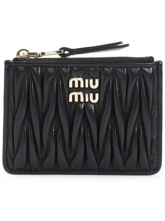 Quilted Napa Leather Passport Wallet Black - MIU MIU - BALAAN 2