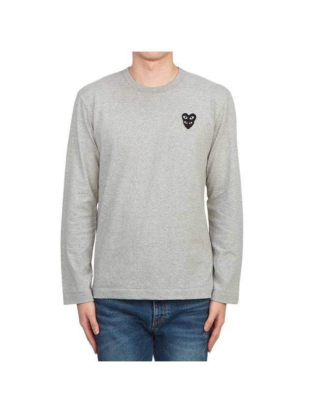 Double Heart Wappen Long T-Shirt Grey - COMME DES GARCONS - BALAAN 2