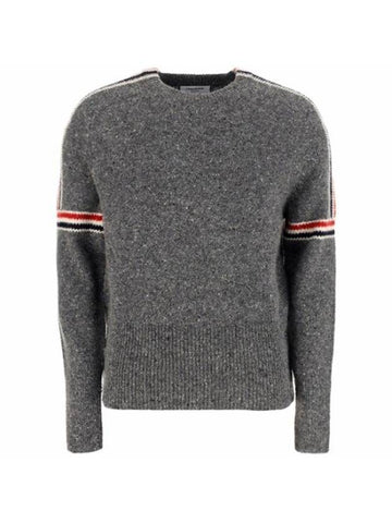 arm banding mohair knit top gray - THOM BROWNE - BALAAN.