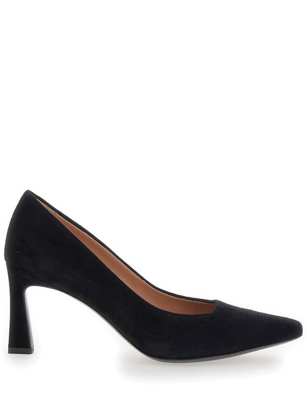 Black Pumps With Geometric Heel In Suede Woman - POLLINI - BALAAN 1