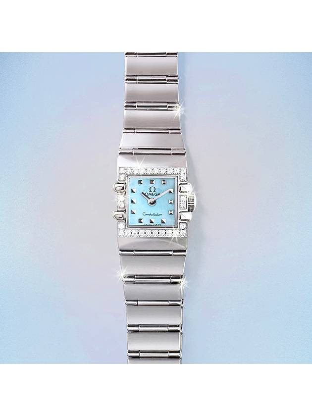 Constellation Blue Mother of Pearl Ladies Top Luxury Diamond Mini Steel Watch - OMEGA - BALAAN 3