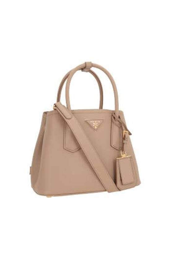 Double Saffiano Leather Mini Bag Sand Beige - PRADA - BALAAN 3