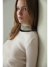 Caisienne color block half neck polar knit ivory - CAHIERS - BALAAN 6