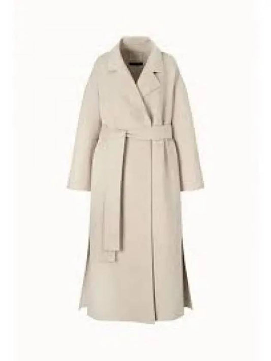Women's Olivia Wool Belted Single Coat Ecru - S MAX MARA - BALAAN 2