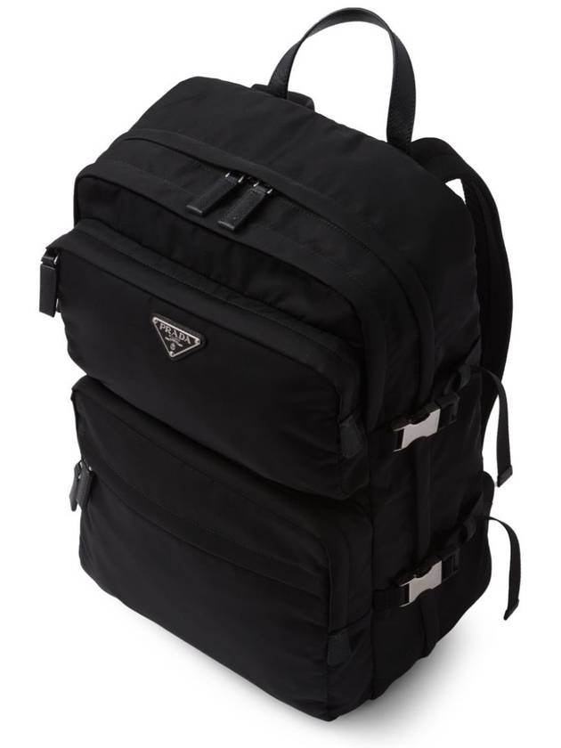 Re-Nylon Saffiano Leather Backpack Black - PRADA - BALAAN 5