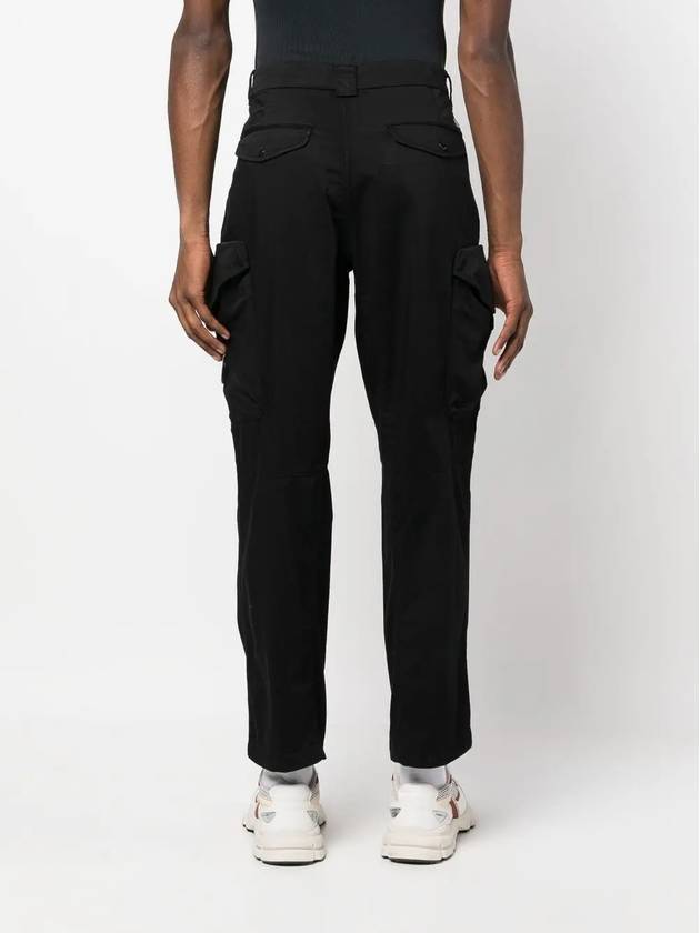 Stretch Sateen Loose Fit Cargo Pants Black - CP COMPANY - BALAAN 4