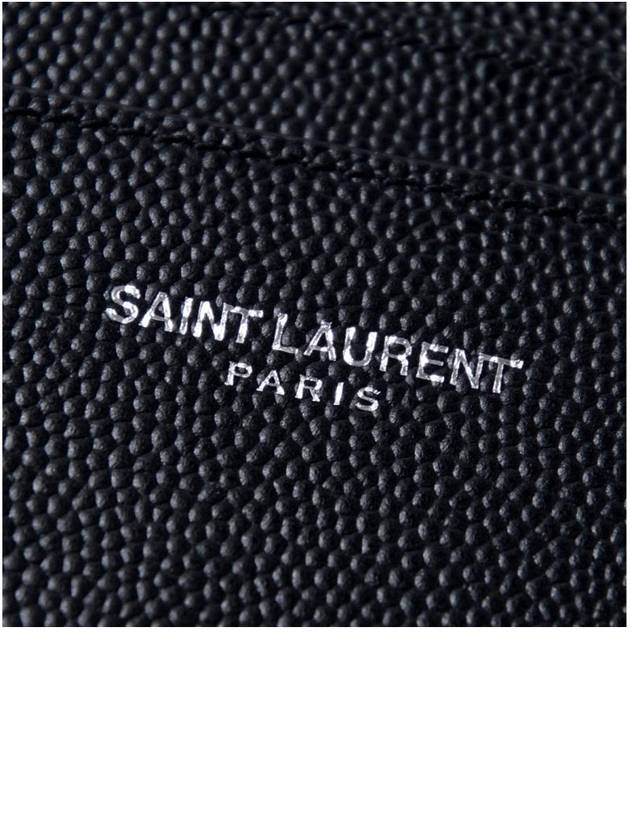 Embossed Leather Card Wallet Black - SAINT LAURENT - BALAAN 7