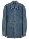 Back Logo Denim Button Long Sleeve Shirt Blue - WOOYOUNGMI - BALAAN 4